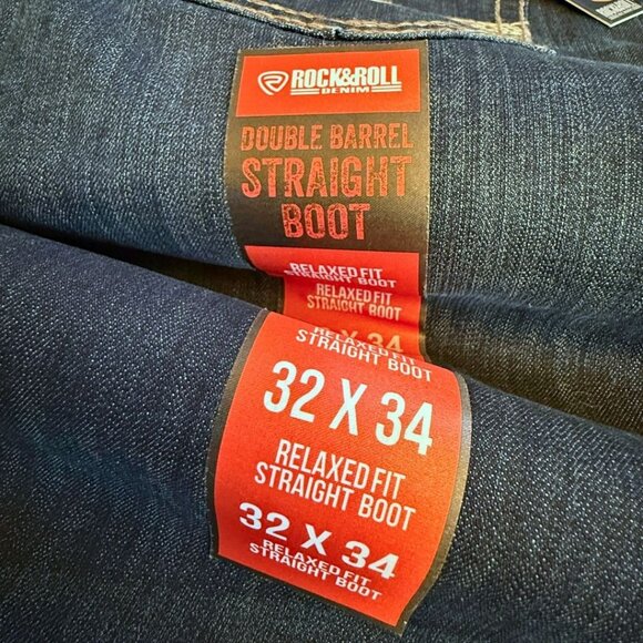 Rock & Roll Denim Double Barrel Relaxed Fit Straight Boot Men's Jeans 32x34 NEW - Picture 1 of 7